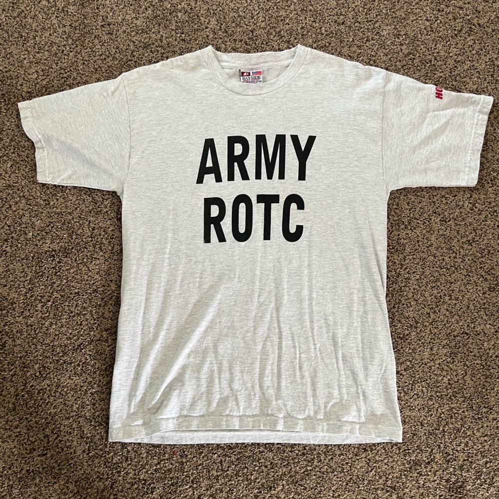 Indiana University Army ROTC T Shirt Size Large Bayside Made In USA